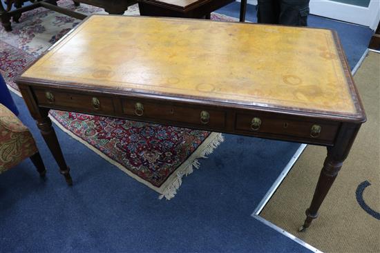 A Regency mahogany writing table W.134cm